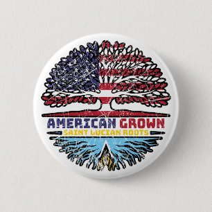 Saint Lucia Saint Lucian American USA Tree Roots Ronde Button 5,7 Cm