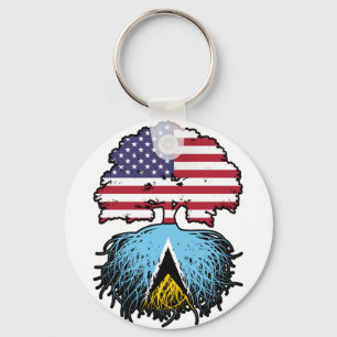 Saint Lucia Saint Lucian American USA Tree Roots Sleutelhanger