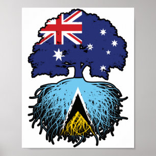 Saint Lucia Saint Lucian Australian Tree Poster