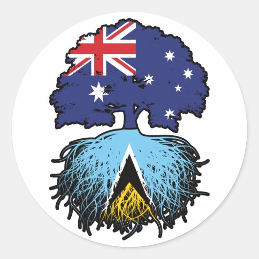 Saint Lucia Saint Lucian Australian Tree Ronde Sticker (Voorkant)