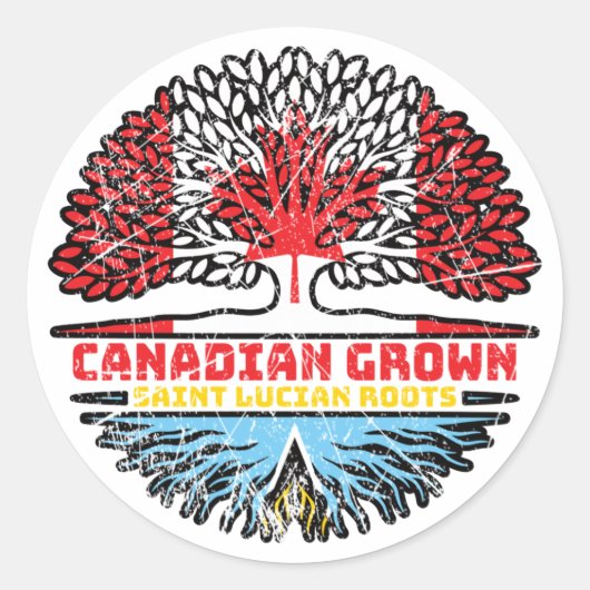 Saint Lucia Saint Lucian Canadian Canada Tree Ronde Sticker (Voorkant)