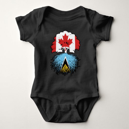 Saint Lucia Saint Lucian Canadian Canada Tree Root Romper (Voorkant)