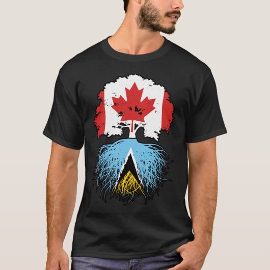 Saint Lucia Saint Lucian Canadian Canada Tree Root T-shirt (Voorkant)