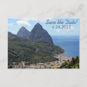 Saint Lucia Save the Date Cards Kaart