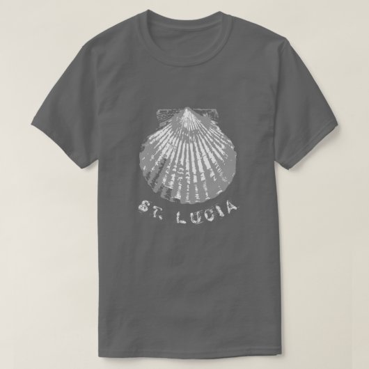 Saint Lucia seashell in nood T-shirt (Design voorkant)