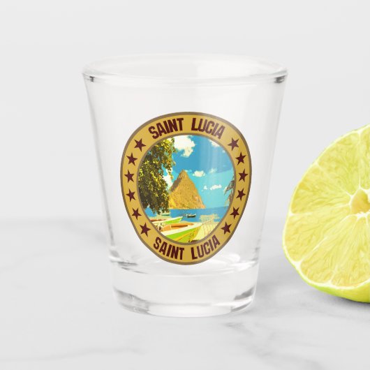 Saint Lucia Shot Glas (Voorkant)
