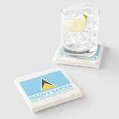 Saint Lucia Stenen Onderzetter (Zijkant)