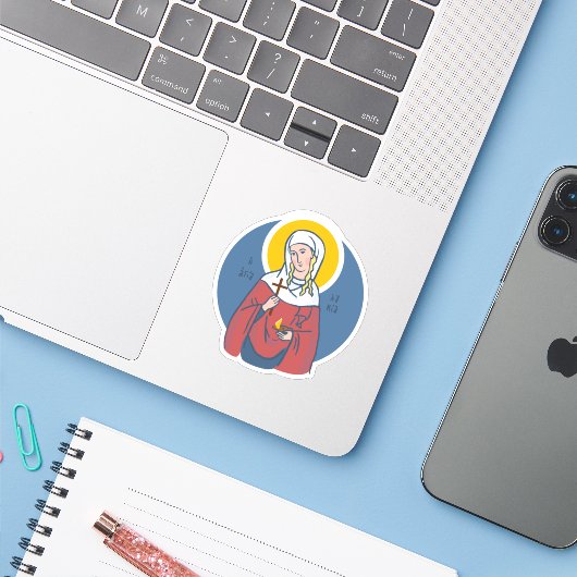 Saint Lucia Sticker (Laptop met iPhone)