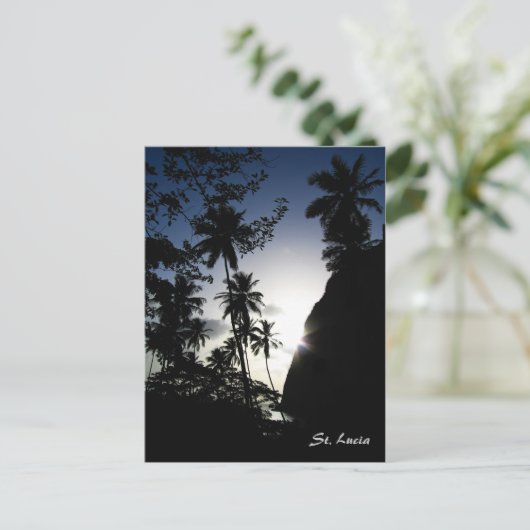 Saint Lucia Sunset Briefkaart (Staand voorkant)