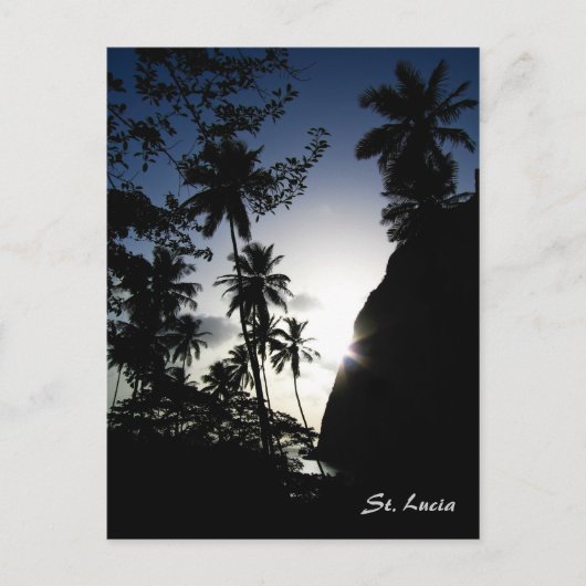 Saint Lucia Sunset Briefkaart (Voorkant)