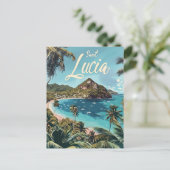 Saint Lucia Tropical Beach Briefkaart (Staand voorkant)