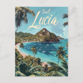 Saint Lucia Tropical Beach Briefkaart (Voorkant)