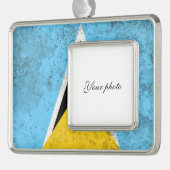 Saint Lucia Verzilverd Omlijst Ornament (Links)