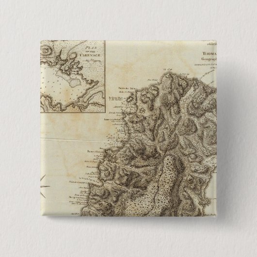 Saint Lucia Vierkante Button 5,1 Cm (Voorkant)