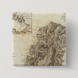 Saint Lucia Vierkante Button 5,1 Cm