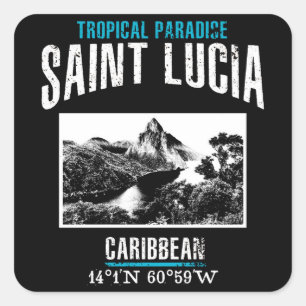 Saint Lucia Vierkante Sticker
