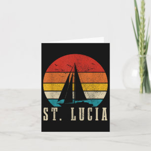 Saint Lucia Vintage Zeilen Caribisch Souvenir Sai Kaart
