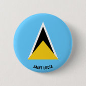 Saint Lucia Vlag Charmante Patriottische Button (Voorkant)