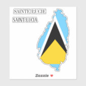 Saint Lucia Vlag Charmante Patriottische Kaart Sticker (Vel)