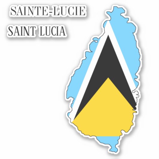 Saint Lucia Vlag Charmante Patriottische Kaart Sticker (Voorkant)
