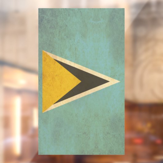 Saint Lucia Vlag  ontwerp Raamsticker (Vel 2)