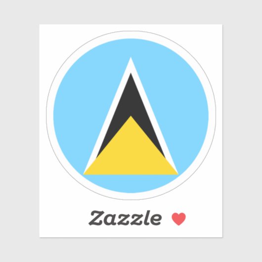 Saint Lucia Vlag Ronde Sticker (Vel)
