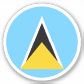 Saint Lucia Vlag Ronde Sticker (Voorkant)
