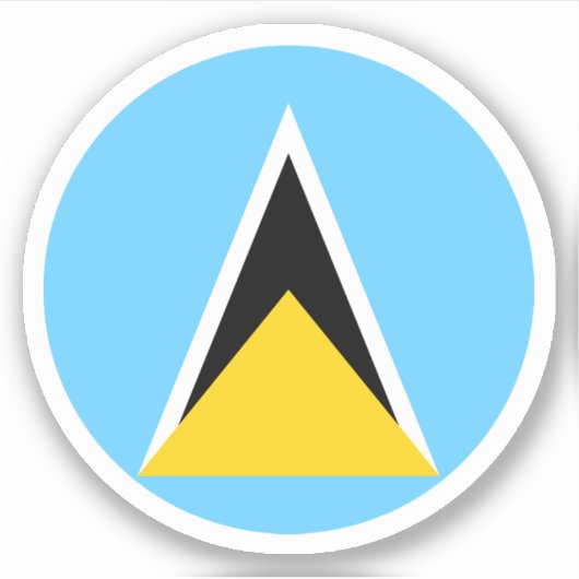 Saint Lucia Vlag Ronde Sticker (Voorkant)