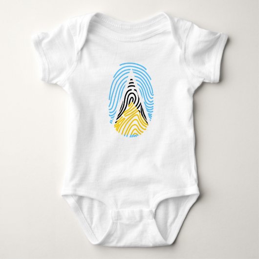 Saint Lucia Vlag Vingerprint Romper (Voorkant)