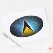 Saint Lucia Vlag Vuurwerk Ovale Sticker (Envelop)