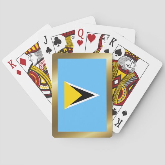 Saint Lucia-vlagspelkaarten Speelkaarten (Achterkant)