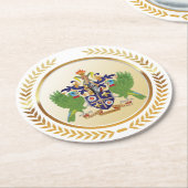 Saint Lucia wapenschild Ronde Kartonnen Onderzetter (Gebogen)