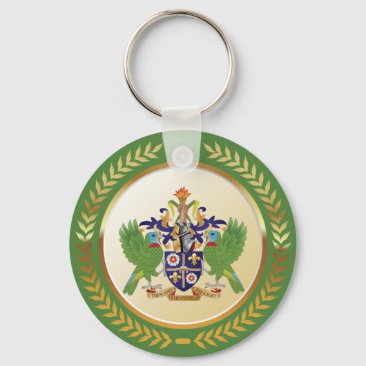 Saint Lucia wapenschild Sleutelhanger (Voorkant)