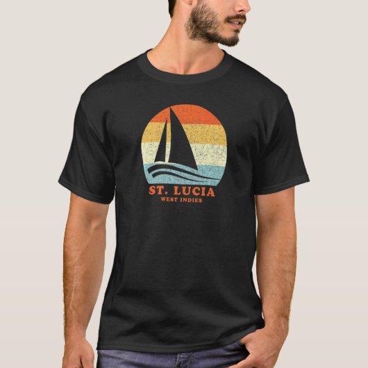 Saint Lucia West Indies  Sailboat Sailing Vaca T-shirt (Voorkant)