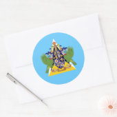 Saint Luciaanse Vlag & Wapen, Saint Lucia Ronde Sticker (Envelop)