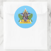 Saint Luciaanse Vlag & Wapen, Saint Lucia Ronde Sticker (Tas)