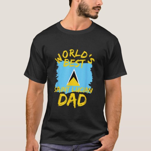 Saint Lucian Dad's beste vader van St Lucia T-shirt (Voorkant)