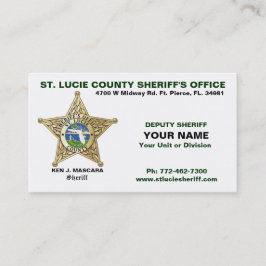 Saint Lucie County Sheriff Visitekaartje