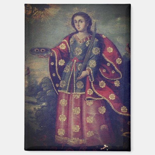 Saint Lucy beroemd gemaakt door Cusco School Magneet (Voorkant)
