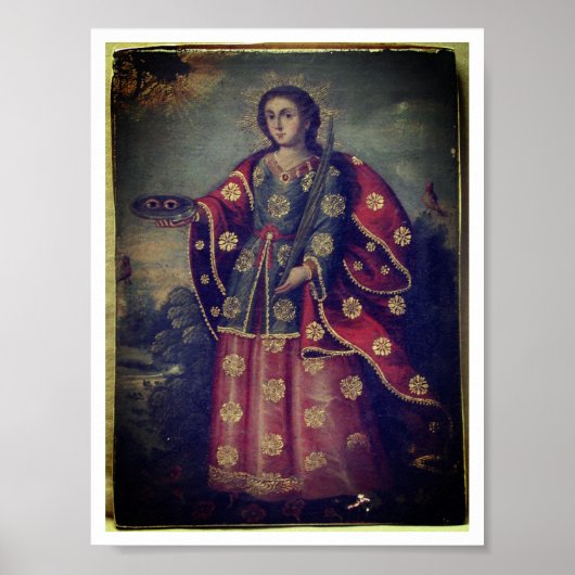 Saint Lucy beroemd gemaakt door Cusco School Poster (Voorkant)
