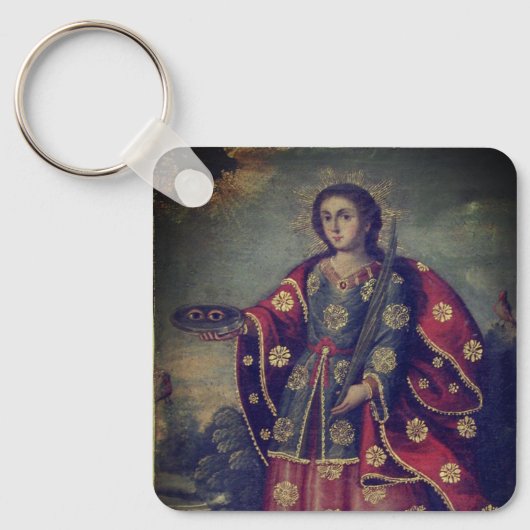 Saint Lucy beroemd gemaakt door Cusco School Sleutelhanger (Voorkant)