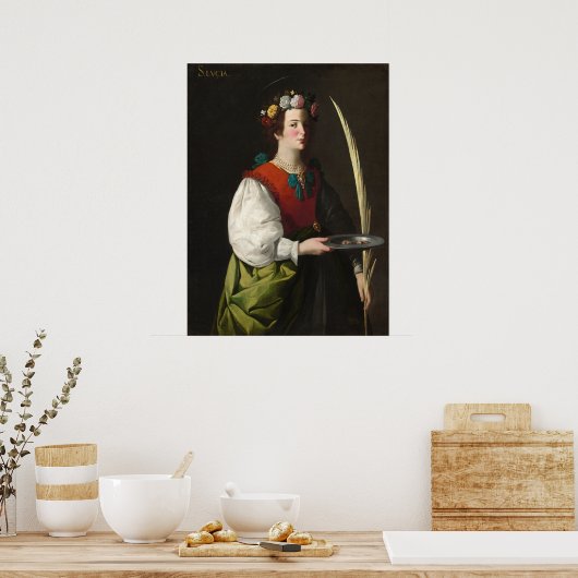 Saint Lucy - Francisco de Zurbarán Fine Art Poster (Keuken)