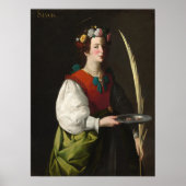 Saint Lucy - Francisco de Zurbarán Fine Art Poster (Voorkant)