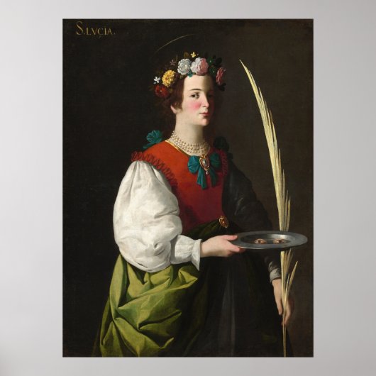 Saint Lucy - Francisco de Zurbarán Fine Art Poster (Voorkant)