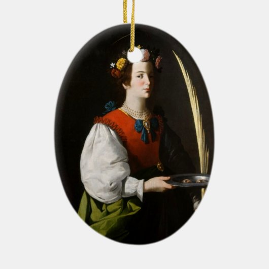 Saint Lucy Kerstornament Keramisch Ornament (Achterkant)