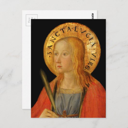 Saint Lucy Lucia c1470 Briefkaart (Voorkant / Achterkant)