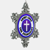Saint Luke de Evangelist Tin Sneeuwvlok Ornament (Links)