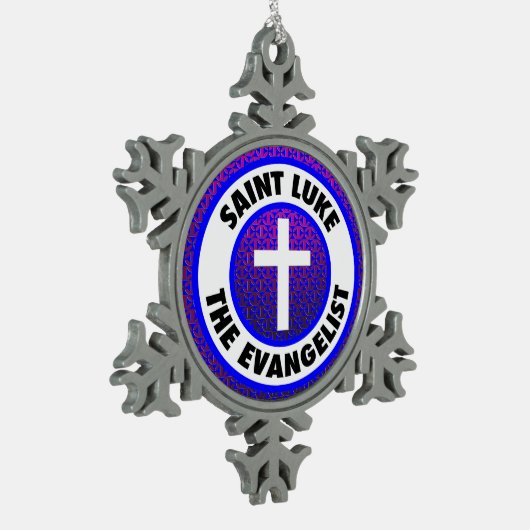 Saint Luke de Evangelist Tin Sneeuwvlok Ornament (Links)