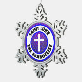 Saint Luke de Evangelist Tin Sneeuwvlok Ornament (Rechts)
