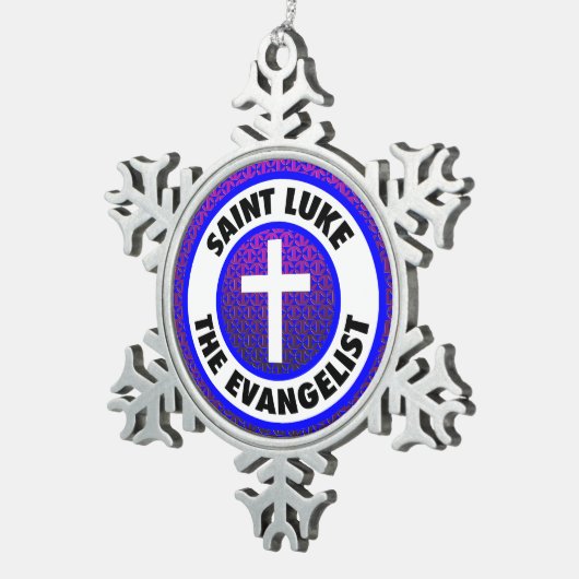Saint Luke de Evangelist Tin Sneeuwvlok Ornament (Rechts)